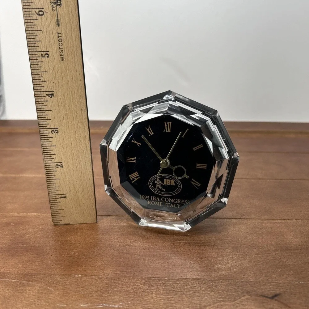 1993 IBA‎ Congress Rome Italy Acrylic Diamond Shaped Travel Clock